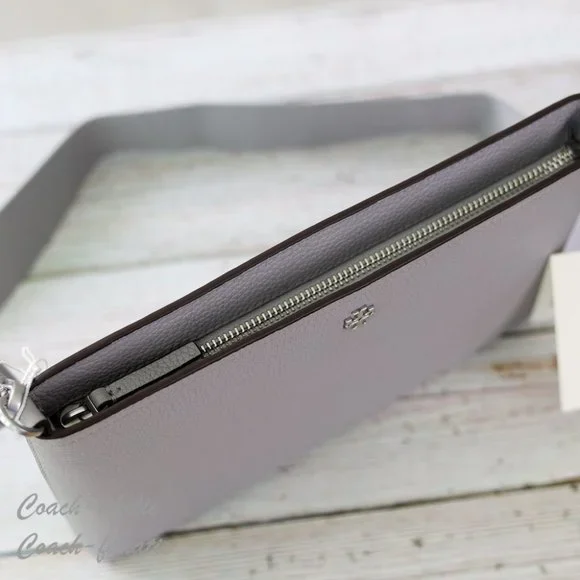 NWT Tory Burch Blake Swingpack Leather Crossbody Bag in Bay Gray - Picture 9 of 11